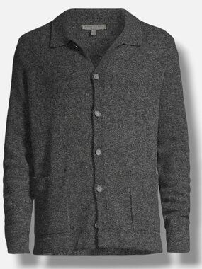 Robert Barakett Men's Gray Charcoal Elko Sweater Jacket Size L